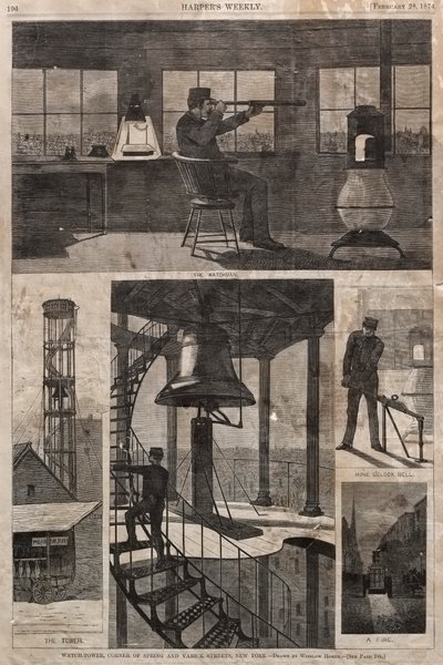 Torre di Guardia, angolo tra Spring e Varick Streets, New York, 1874 da Winslow Homer
