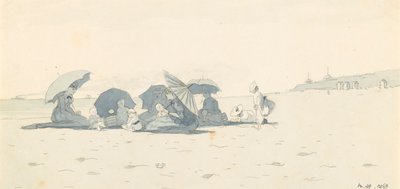 Donne e bambini sulla spiaggia di Long Branch, New Jersey da Winslow Homer
