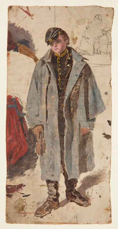 Giovane soldato, schizzo di un soldato che dà acqua a un compagno ferito da Winslow Homer