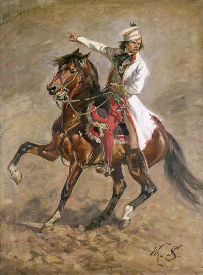 Generale Tadeusz Kosciuszko (1746-1817) a cavallo, schizzo per 