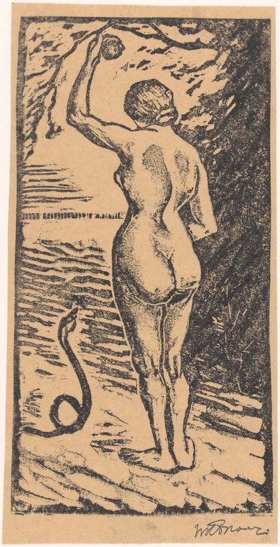 Eva e il serpente da Wolbartus Brouwer (signed by artist)
