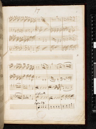 Adagio e fuga in do minore, K. 546, Add. 28996, f.11r da Wolfgang Amadeus Mozart