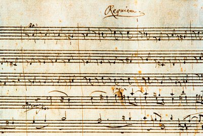 Partitura autografa del Requiem, K. 626 del compositore austriaco Wolfgang Amadeus Mozart (1756-1791) da Wolfgang Amadeus Mozart
