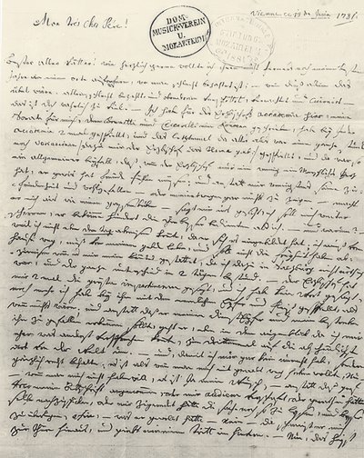Lettera autografa al padre. Vienna 13 giugno 1781 da Wolfgang Amadeus Mozart