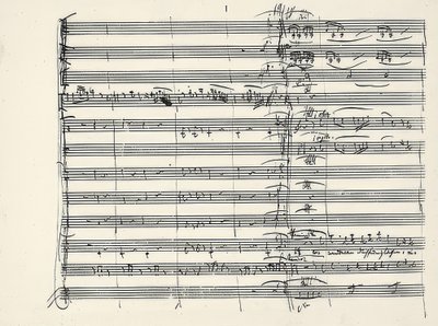 Wolfgang Amadeus Mozart (1756-1791) compositore austriaco. Autografo della fine della musica del fuoco e dell