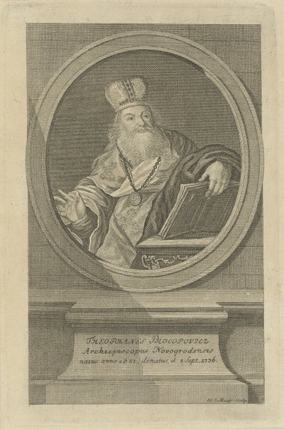 Ritratto del poeta Theofan Prokopovich 1681-1736, ca 1760 da Wolfgang Christoph Mayr