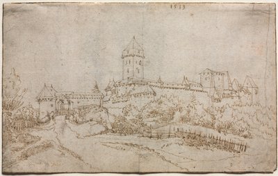 Veduta di un Castello (recto) da Wolfgang Huber