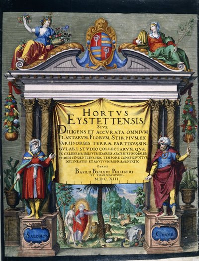 Titolo Inciso per il Florilegium "Hortus Eystettensis" di Basilius Besler da Wolfgang Kilian