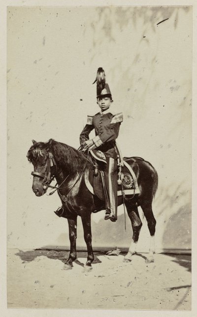 Giovane principe indiano a cavallo da Woodbury and Page