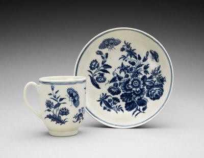 Tazza da caffè e piattino, c. 1770-1783 da Worcester Porcelain Manufactory