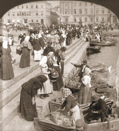Barche del mercato, Helsingfors, Finlandia, 1898 da Works and Sun Sculpture Studios