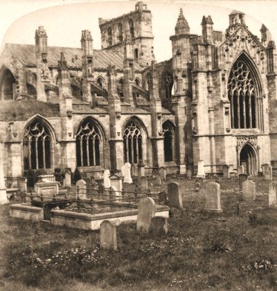 Abbazia di Melrose, Melrose, Scozia, 1896 da Works and Sun Sculpture Studios