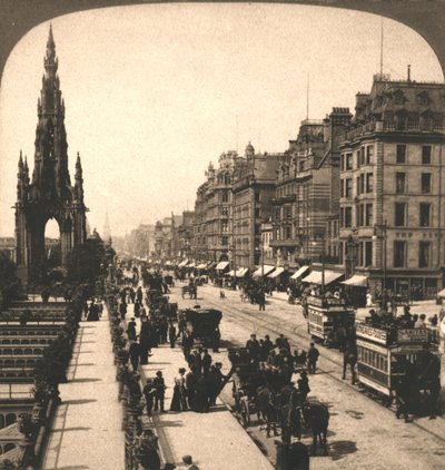 Princes Street, Edimburgo, 1896 da Works and Sun Sculpture Studios