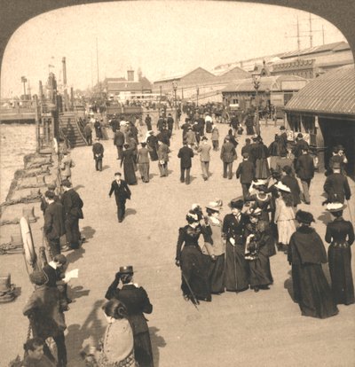Lo sbarco del piroscafo oceanico, Liverpool, Inghilterra, 1901 da Works and Sun Sculpture Studios