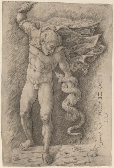 Fauno che combatte un serpente da Workshop of Andrea Mantegna