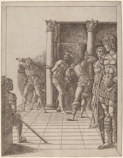 Flagellazione di Cristo, con il Pavimento da Workshop of Andrea Mantegna