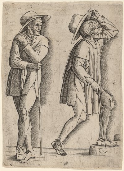 Due contadini da Workshop of Andrea Mantegna