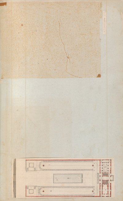 Pagina di un album contenente disegni e diverse stampe di architettura da Workshop of Charles Percier, Workshop of Pierre