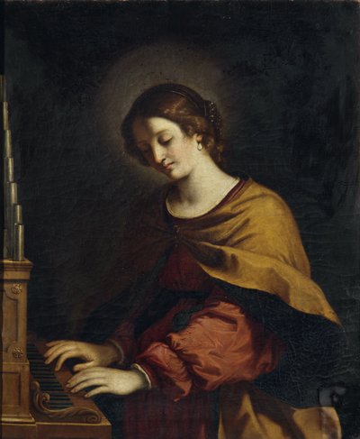 Santa Cecilia come organista da Workshop of Guercino