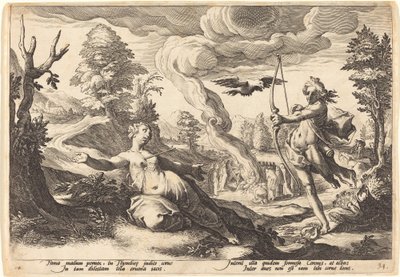 Apollo uccide Coronide da Workshop of Hendrick Goltzius, after Hendrick Goltzius