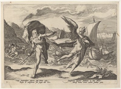 Coronis trasformata in corvo da Workshop of Hendrick Goltzius, after Hendrick Goltzius