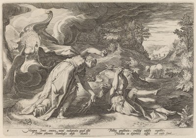 Giunone trasforma Callisto in un orso da Workshop of Hendrick Goltzius, after Hendrick Goltzius