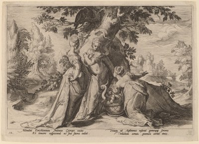 Le Figlie di Cecrope Aprono la Cassa Affidata a Loro da Minerva da Workshop of Hendrick Goltzius, after Hendrick Goltzius