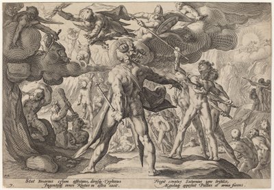 I giganti che scalano i cieli da Workshop of Hendrick Goltzius, after Hendrick Goltzius