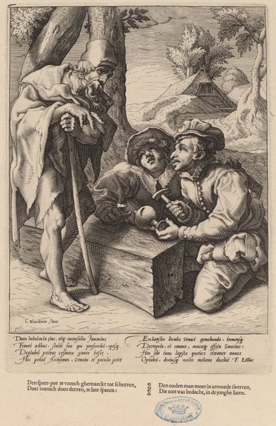Non spendere i tuoi risparmi troppo presto da Workshop of Hendrick Goltzius, after Karel van Mander I