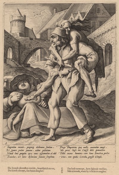 La povertà è più facile da sopportare del lusso da Workshop of Hendrick Goltzius, after Karel van Mander I
