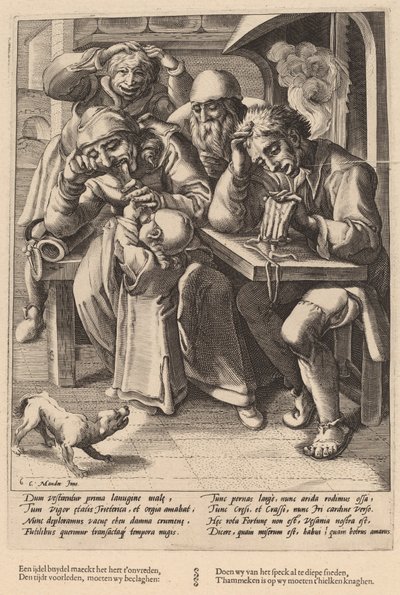 Quando il Tuo Portafoglio è Vuoto, Mangi Ossa Non Pancetta da Workshop of Hendrick Goltzius, after Karel van Mander I