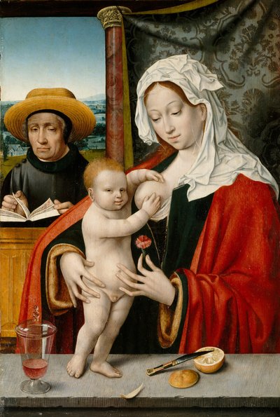 La Sacra Famiglia, possibilmente 1527-33 da Workshop of Joos van Cleve