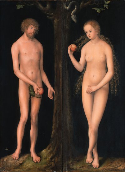Tedesco: Adam und Eva Adamo ed Eva da workshop of Lucas Cranach the Elder