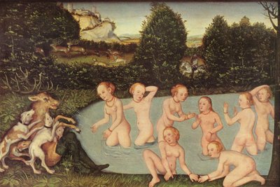 Tedesco: Diana und Aktäon Diana e Atteone da workshop of Lucas Cranach the Elder