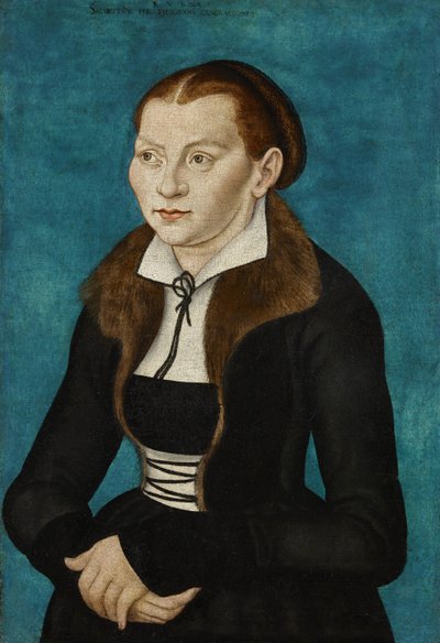 Tedesco: Katharina von Bora come mezza figura a sinistra Katharina di Bora da workshop of Lucas Cranach the Elder
