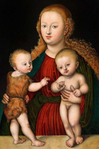 Tedesco: Madonna con Bambino e San Giovanni Battista Vergine e Bambino con San Giovanni da workshop of Lucas Cranach the Elder