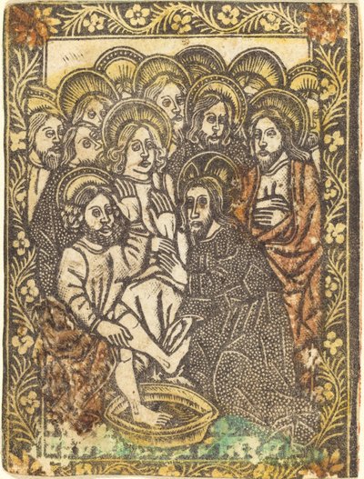 Cristo lava i piedi degli apostoli da Workshop of Master of the Borders with