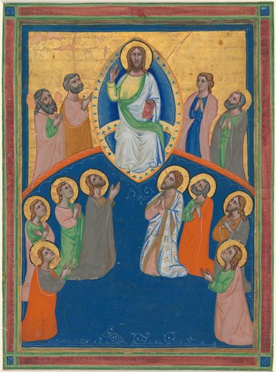 Cristo in maestà con dodici apostoli da Workshop of Pacino di Bonaguida