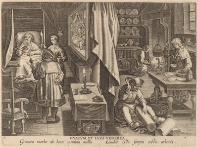 Guaiaco e infezione venerea da Workshop of Philip Galle after Jan van der Straet