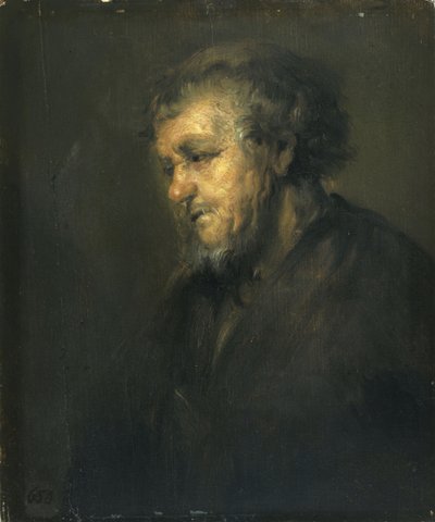 Studio di un vecchio di profilo da Workshop of Rembrandt