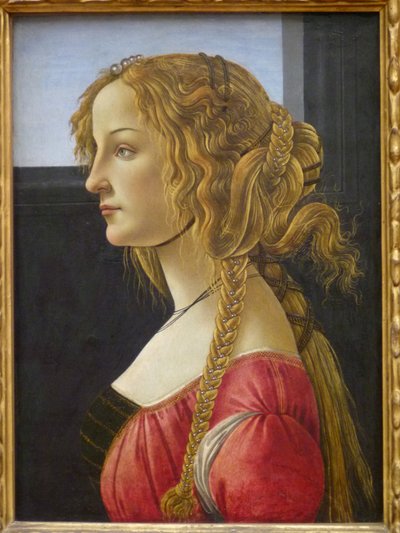 Tedesco: Profilbildnis einer jungen Frau Ritratto di profilo di una giovane donna, probabilmente Simonetta da Workshop of Sandro Botticelli