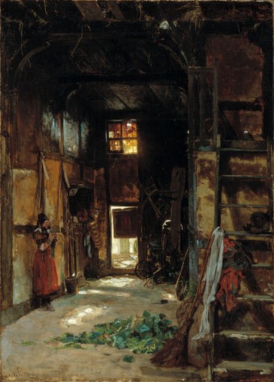 Interno di un cottage della Westfalia da Worthington Whittredge