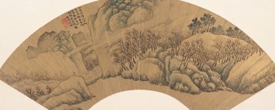 Scogliera verde con aceri rossi, 1603 da Wu Bin