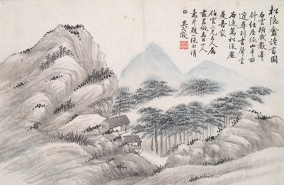 Lettura allo studio del pino appartato (Song yin an) da Wu Dacheng
