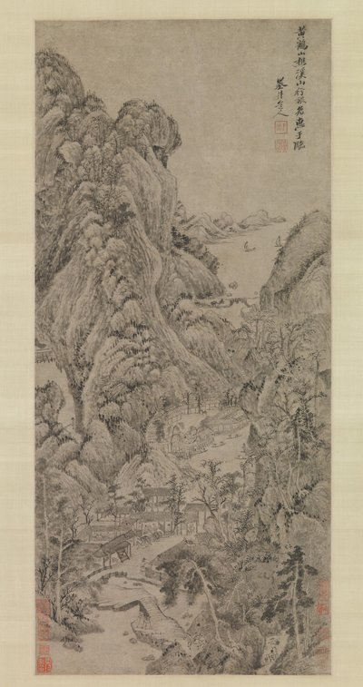 Viaggiatori tra ruscelli e montagne, probabilmente anni 1670 da Wu Li