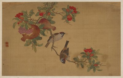Uccelli, frutta e fiori, dinastia Qing, 1741 da Wu Zhang