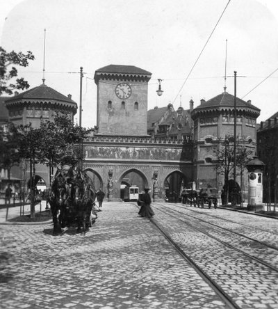 Isartor Porta Isar, Monaco di Baviera, Germania, c1900s da Wurthle and Sons