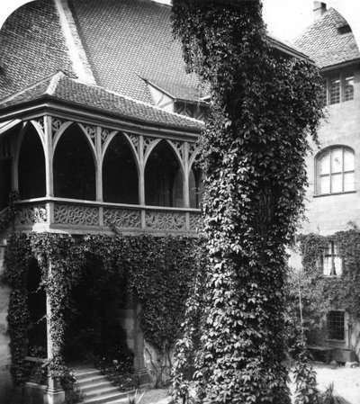 Tiglio in un cortile, Norimberga, Baviera, Germania, c1900s da Wurthle and Sons
