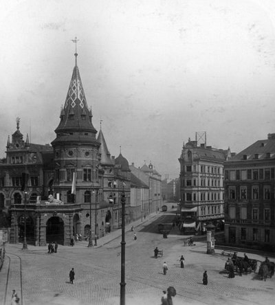 Löwenbräu Keller e Stiglmaierplatz, Monaco di Baviera, Germania, c1900s da Wurthle and Sons