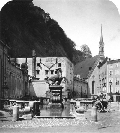 Il pozzo dei cavalli Pferdeschwemme, Salisburgo, Austria, c1900 da Wurthle and Sons